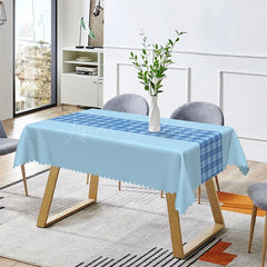 Lofaris Modern Splicing Blue Checkered Rectangle Tablecloth