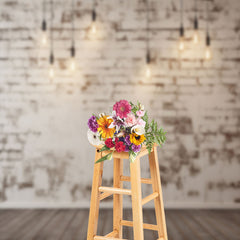 Lofaris Modern White Brick Wall Lights Photoshoot Backdrop