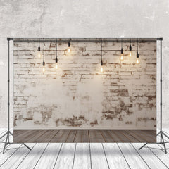 Lofaris Modern White Brick Wall Lights Photoshoot Backdrop