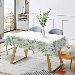 Lofaris Modern White Grass Rectangle Tablecloth for Family