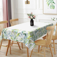 Lofaris Modern White Grass Rectangle Tablecloth for Family