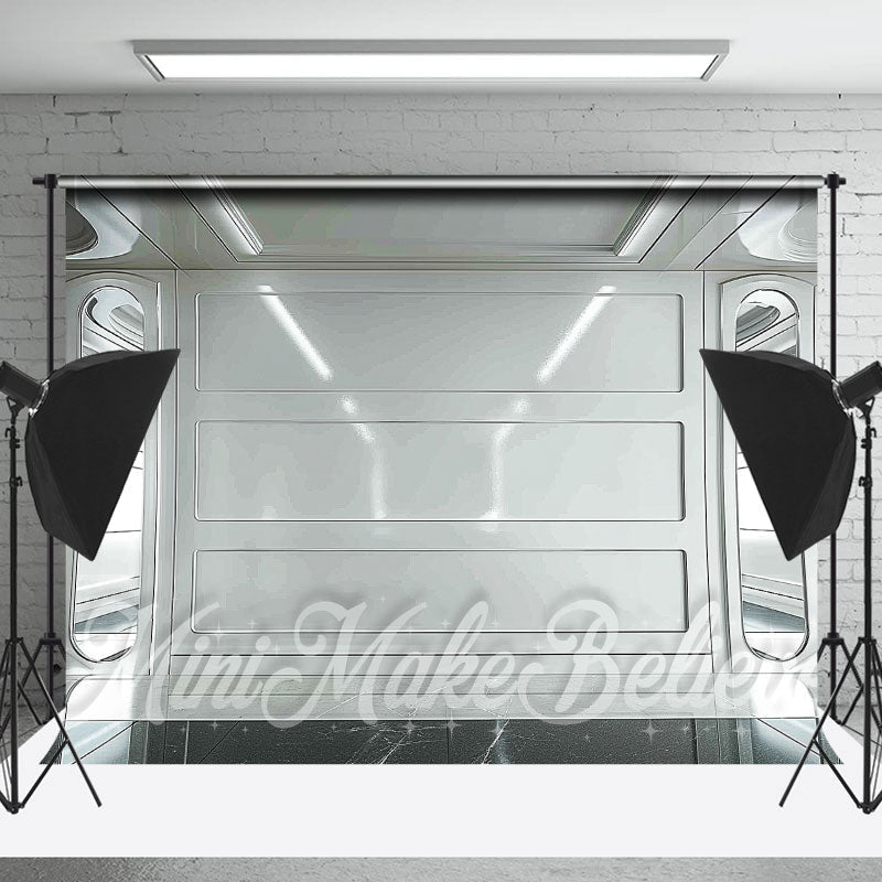 Lofaris Modern White Mirror Retro Wall Photography Backdrop