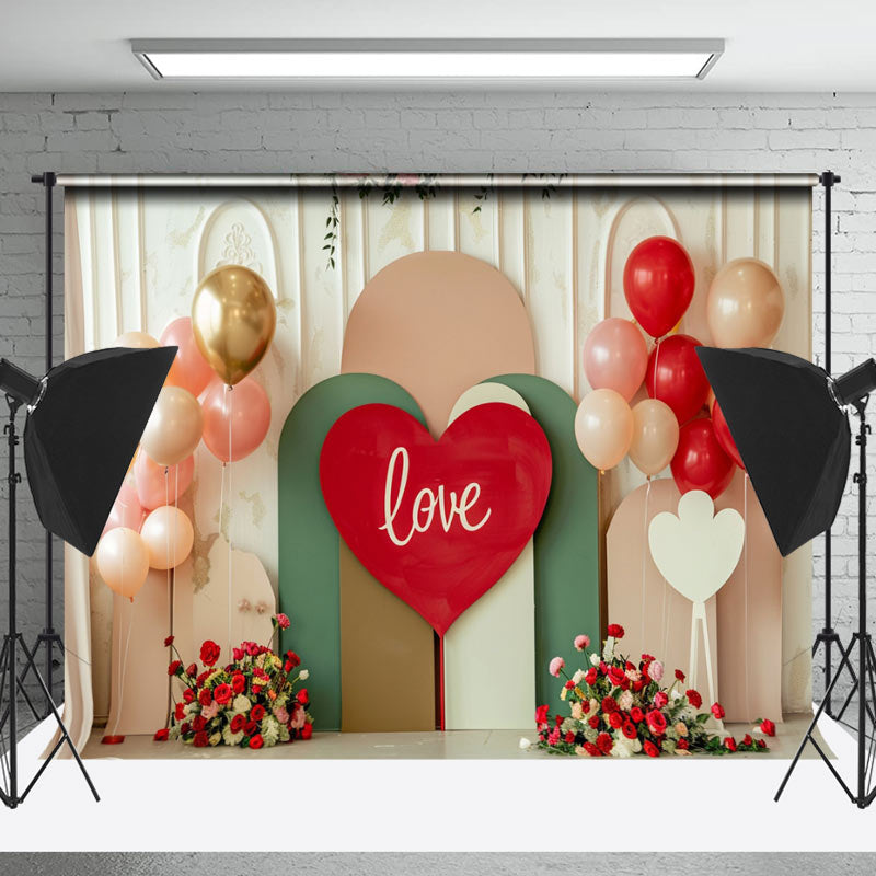 Lofaris Modern White Pink Balloons Wedding Photo Backdrop