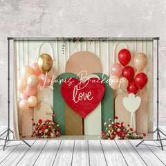 Lofaris Modern White Pink Balloons Wedding Photo Backdrop