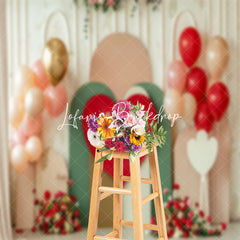 Lofaris Modern White Pink Balloons Wedding Photo Backdrop