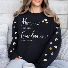 Lofaris Mom Grandma est Daisy Flower Sweet Gift Sweatshirt