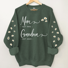 Lofaris Mom Grandma est Daisy Flower Sweet Gift Sweatshirt