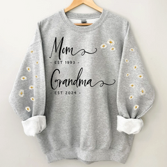 Lofaris Mom Grandma est Daisy Flower Sweet Gift Sweatshirt