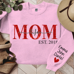 Lofaris Mom Life Est Glitter Custom With Kids Gift For TH Sweatshirt