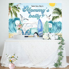 Lofaris Mommys Belly Beach Summer Gender Reveal Backdrop