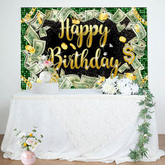 Lofaris Money Dollar Bill Glitter Hiphop Birthday Backdrop