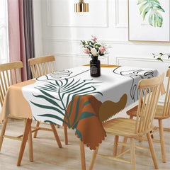 Lofaris Monstera Doodle Plant Painting Patterns Tablecloth