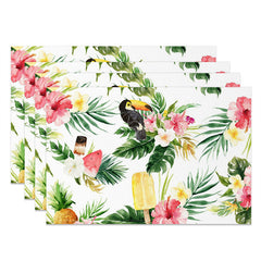 Lofaris Monstera Floral Ice Cream Spring Set Of 4 Placemats