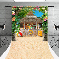 Lofaris Monstera Floral Sand Beach Bar Summer Sweep Backdrop