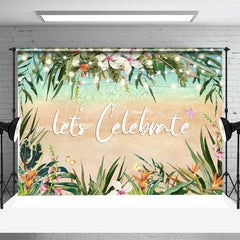 Lofaris Monstera Sand Beach Floral Celebrate Party Backdrop