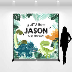 Lofaris Monsteras Dinosaur Safari Boy Baby Shower Backdrop