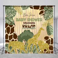 Lofaris Monsteras Sparkle Animals Custom Baby Shower Backdrop