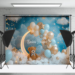 Lofaris Moon Balloon Bear Bokeh Birthday Cake Smash Backdrop