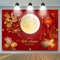 Lofaris Moon Rabbit Chinese Red Mid Autumn Festival Backdrop