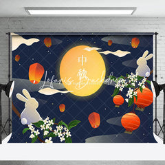 Lofaris Moon Rabbit Lantern Mid Autumn Festival Backdrop