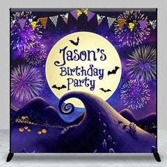 Lofaris Moon Sparkle Halloween Custom Name Birthday Backdrop