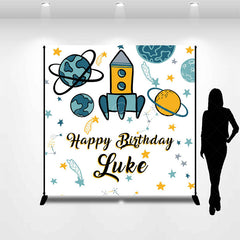 Lofaris Moon Star White Galaxy Custom Name Birthday Backdrop