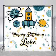 Lofaris Moon Star White Galaxy Custom Name Birthday Backdrop