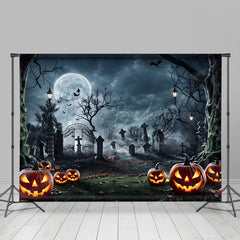 Lofaris Moonlit Desolate Manor Grave Forest Halloween Backdrop