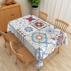 Lofaris Moroccan Floral Pattern Artistic Tablecloth For Dining