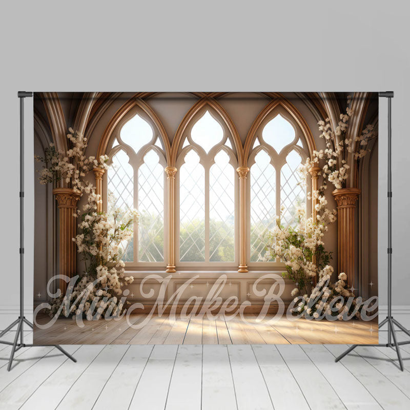 Lofaris Moslem Window Floral Plants Photography Backdrop