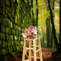 Lofaris Moss Stone Wall Soil Forest Photography Backdrop