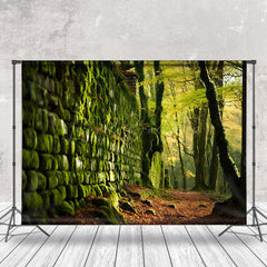 Lofaris Moss Stone Wall Soil Forest Photography Backdrop