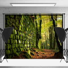 Lofaris Moss Stone Wall Soil Forest Photography Backdrop