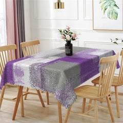 Lofaris Mottled Purple Grey Texture Rectangle Tablecloth