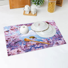 Lofaris Mount Fuji Cherry Blossoms Scape Set Of 4 Placemats