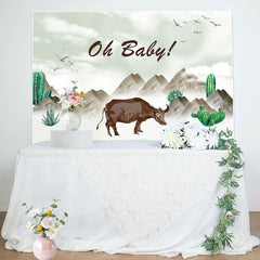 Lofaris Mountain Circus Cow Oh Baby Gender Reveal Backdrop