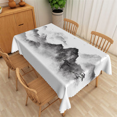 Lofaris Mountain Ink Painting Artistic Rectangle Tablecloth