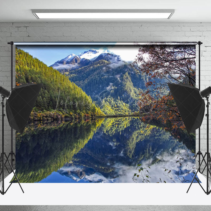 Lofaris Mountain Trees Reflected In Clear River Backdrop