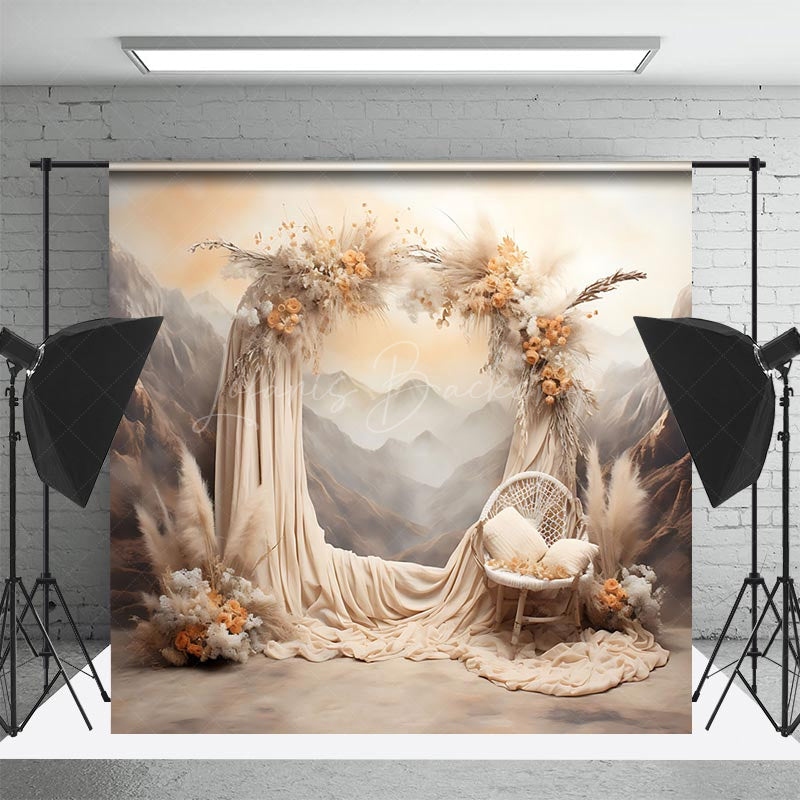 Lofaris Mountain Wall Arch Curtain Boho Wedding Backdrop