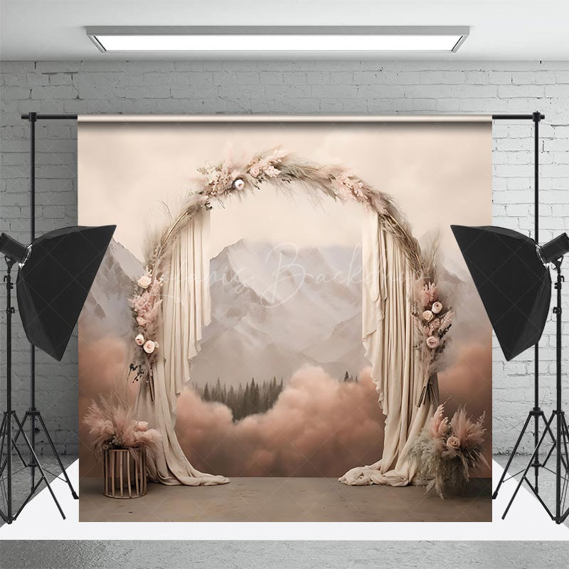 Lofaris Mountain Wall Boho Arch Garland Wedding Backdrop