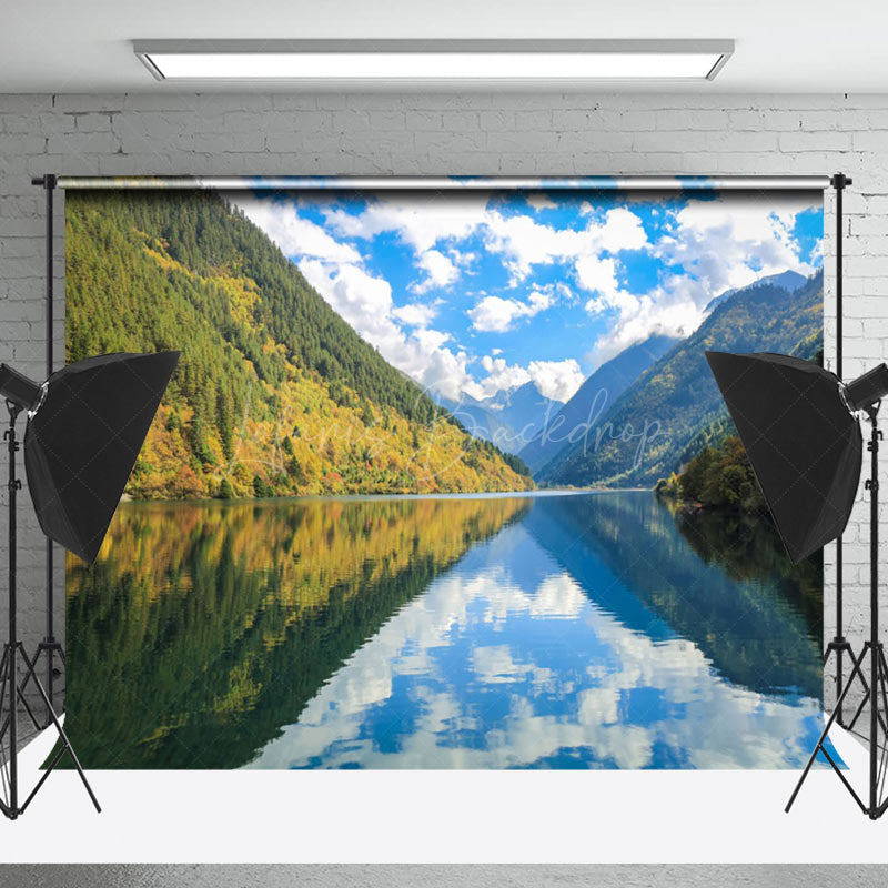 Lofaris Mountains Reflected In The River Scenery Backdrop