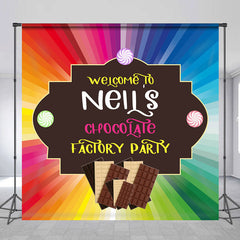 Lofaris Multicolor Chocolate Factory Custom Party Backdrop