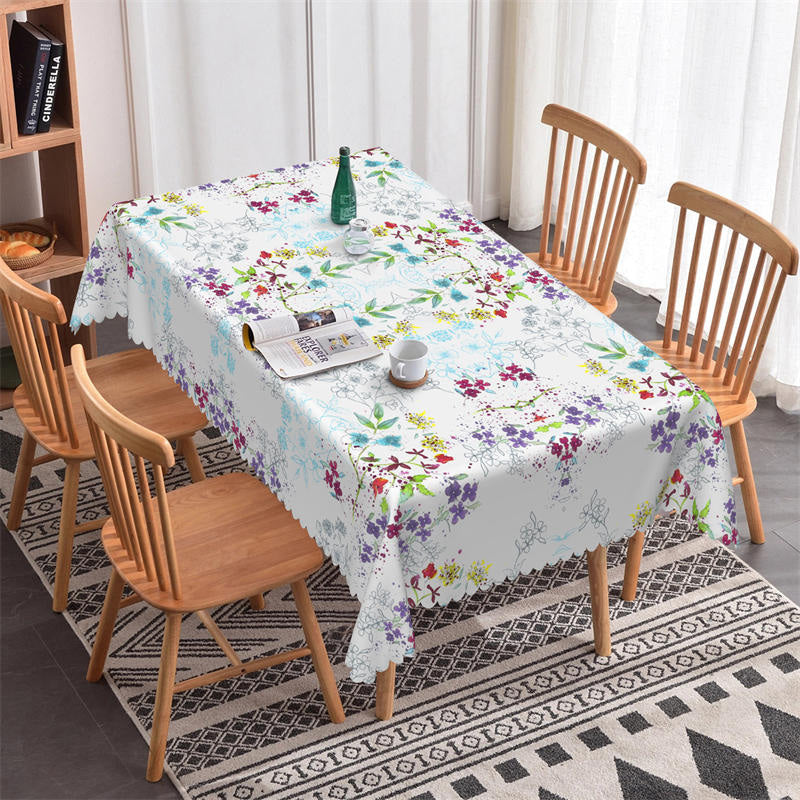 Lofaris Multicolor Flowers Decorative Rectangle Tablecloth