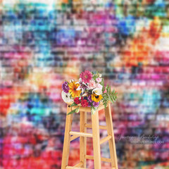 Lofaris Multicolor Painting Brick Wall Photo Studio Backdrop