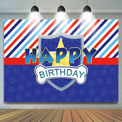 Lofaris Multicolor Stripes Blue Dog Paws Birthday Backdrop