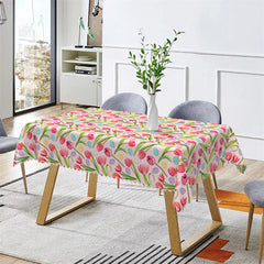 Lofaris Multicolor Tulip Flowers Dining Room Tablecloth