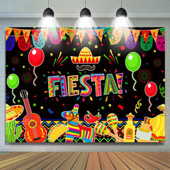 Lofaris Multicolour Flags Taco Mexican Fiesta Party Backdrop
