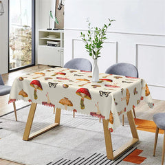 Lofaris Mushroom Girl Butterfly Pattern Rectangle Tablecloth