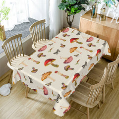 Lofaris Mushroom Girl Butterfly Pattern Rectangle Tablecloth