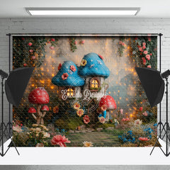 Lofaris Mushroom House Flower Spring Backdrop For Photograph